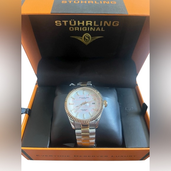 NWT Stuhrling Original Two-Tone Men's Watch - Picture 7 of 8